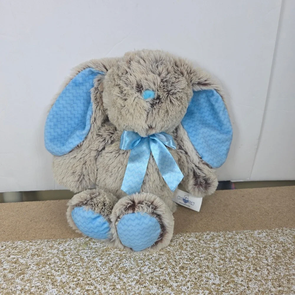 Hugfun‎ easter cuddle soft Tan Blue Chevron Floppy Ear Bunny Rabbit Plush 15in